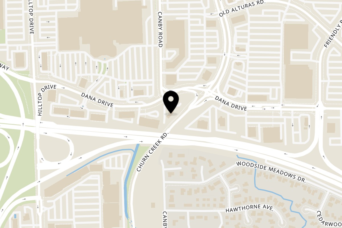 Map showing the location of Croffle Craze Cafe on 1003 Dana Dr Ste a in Redding